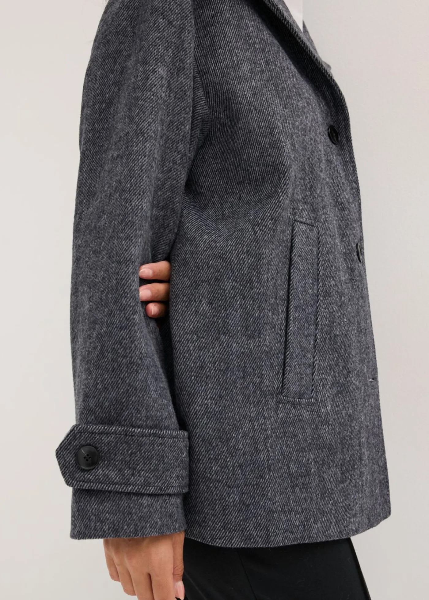 Clearance Abrigo marinero largo con aspecto de lana Mujer Chaquetas Y Abrigos