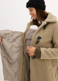 Abrigo premamá 3 en 1 con inserto de porteo de felpa Mujer Premamá