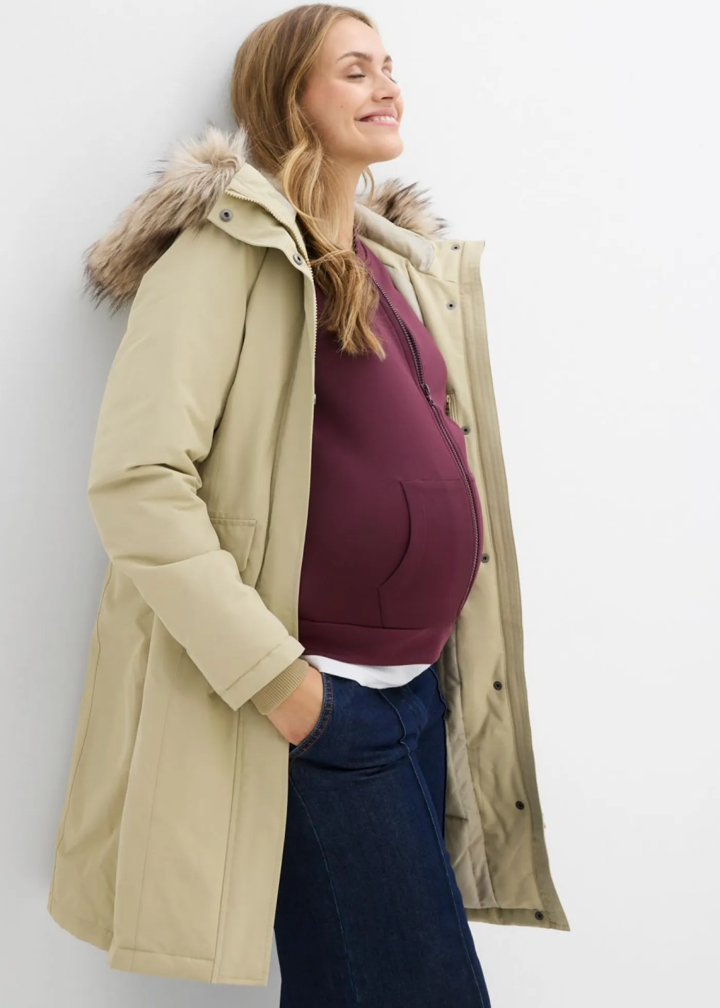 Outlet Abrigo premamá impermeable y cortavientos 3 en 1 con inserto de porteo Mujer Premamá