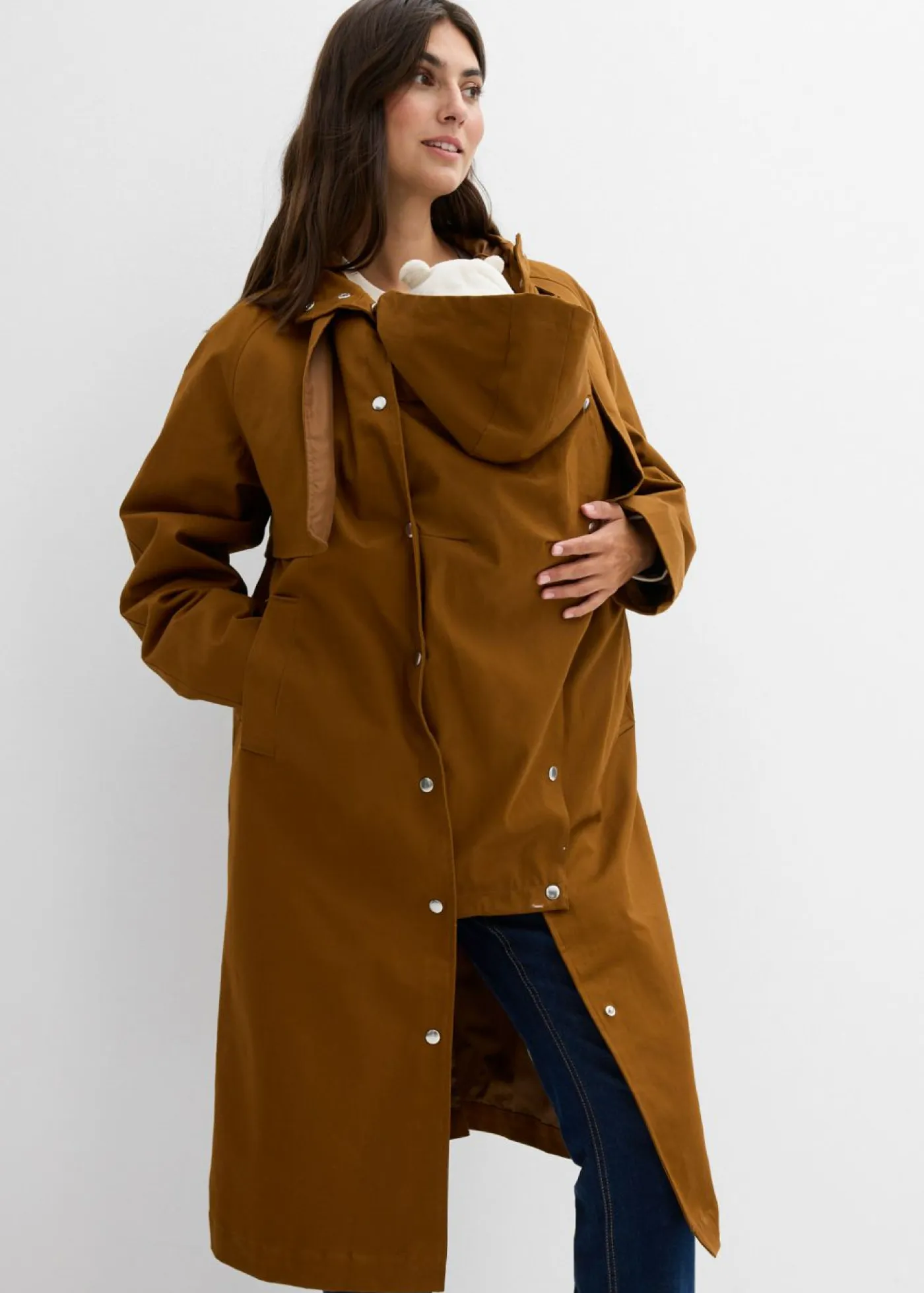Outlet Abrigo premamá impermeable 6 en 1 con inserto de porteo y chaleco interior desmontable Mujer Premamá