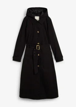 Online Abrigo tipo trenka con capucha desmontable Mujer Chaquetas Y Abrigos