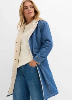Sale Abrigo vaquero de invierno con forro cálido Mujer Chaquetas Y Abrigos