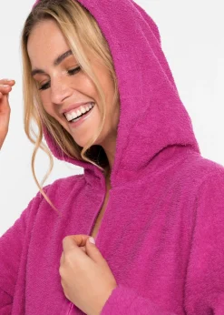 Discount Albornoz de rizo de algodón orgánico con cremallera Mujer Albornoces Y Batas