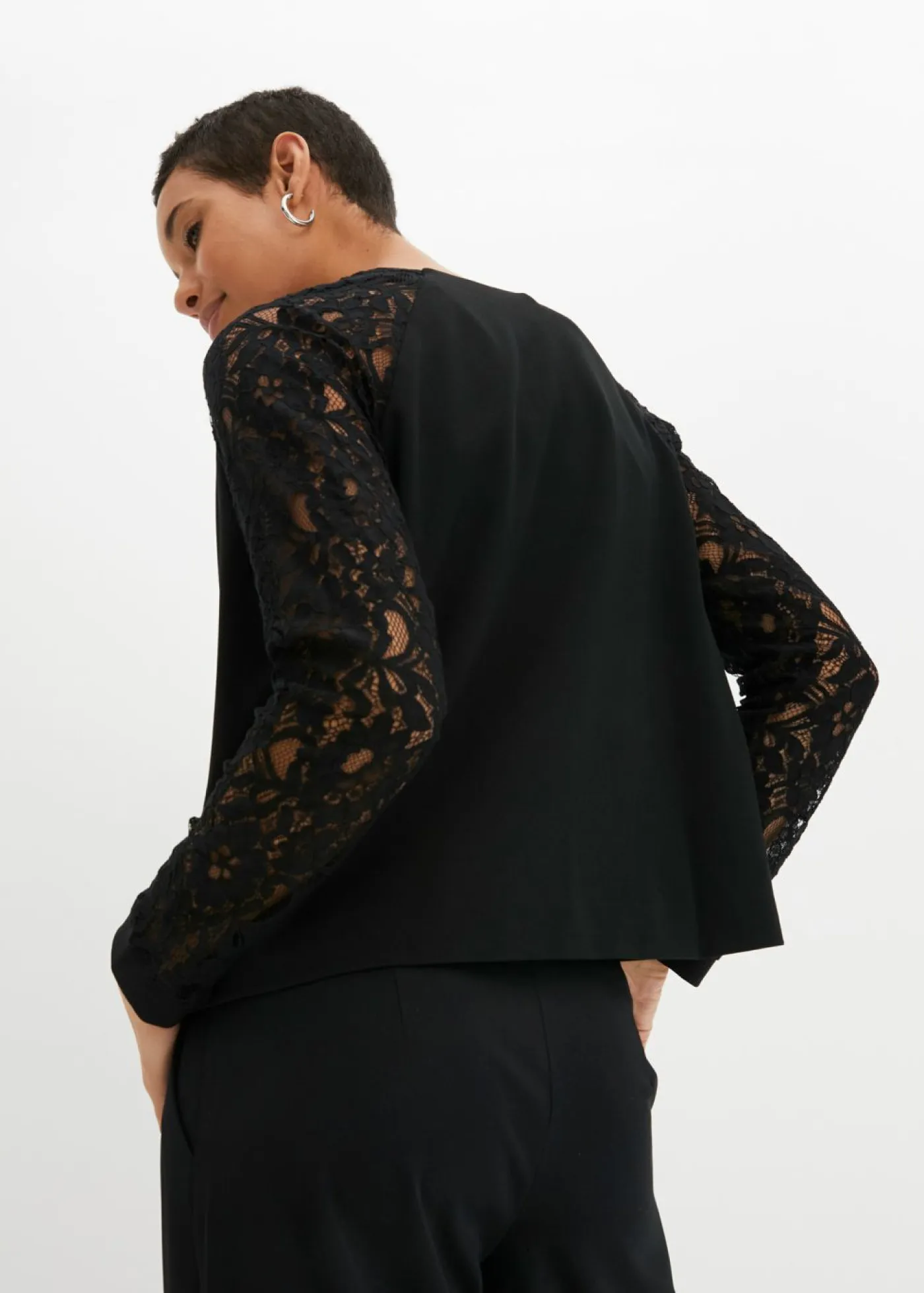 Outlet Americana con mangas de encaje Mujer Blazers|Ropa Elegante