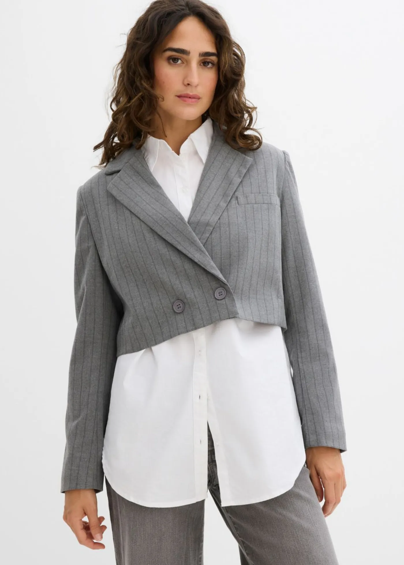 New Americana corta con cuello de solapa Mujer Blazers