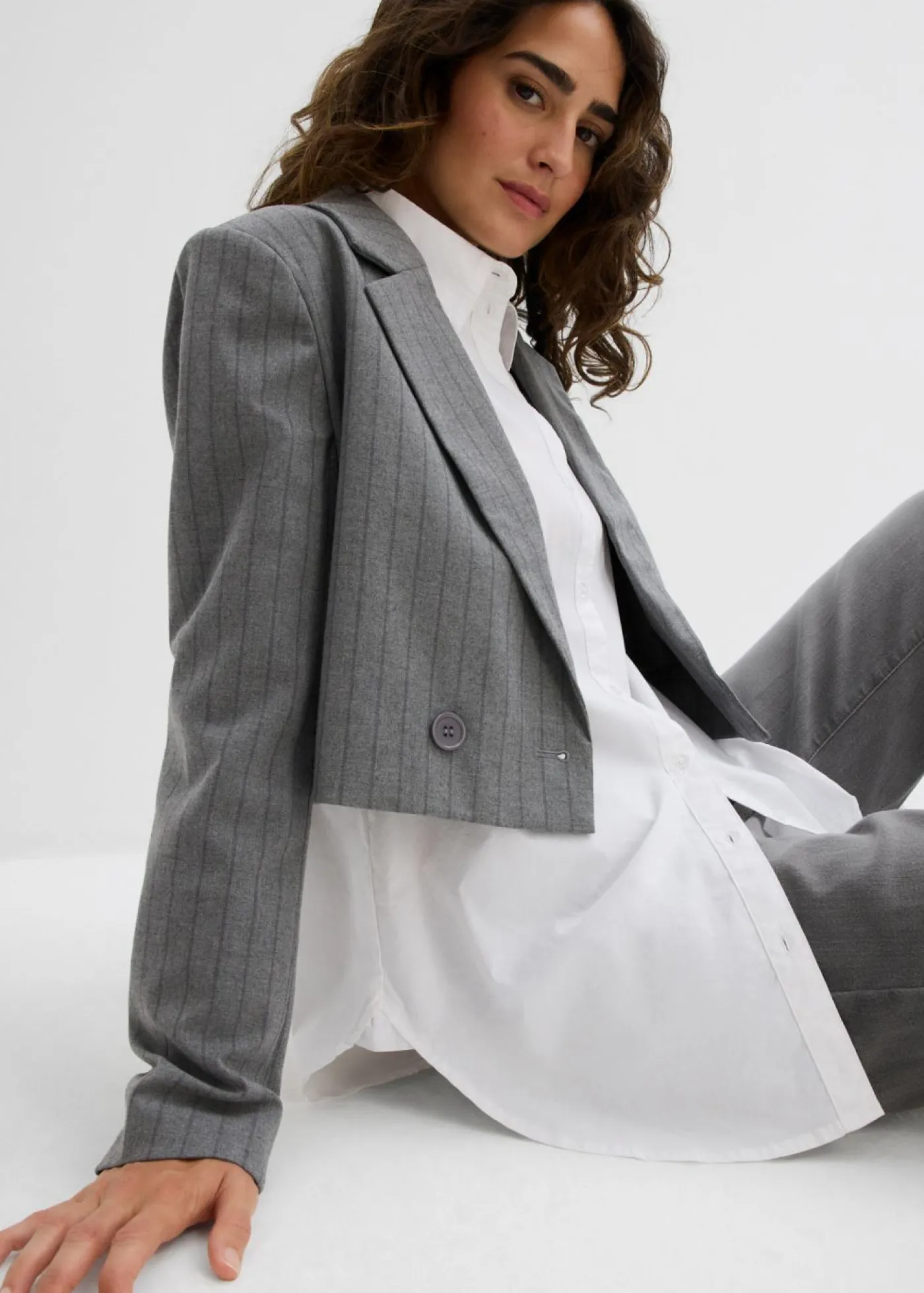 New Americana corta con cuello de solapa Mujer Blazers