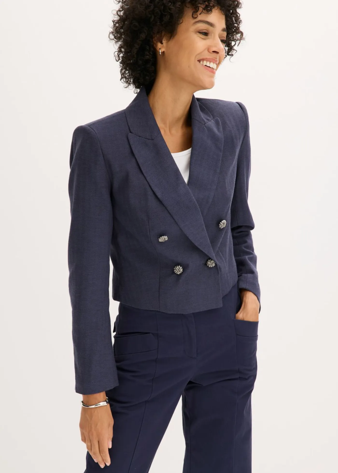 Americana corta con estructura Mujer Blazers
