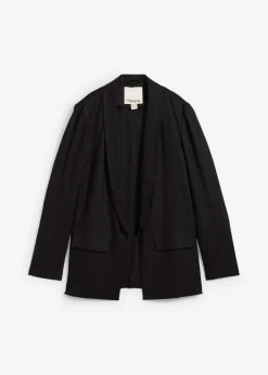 Hot Americana de corte ancho en mezcla de lino y viscosa Mujer Blazers