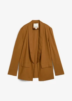 Hot Americana de corte ancho en mezcla de lino y viscosa Mujer Blazers