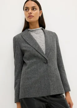 Clearance Americana de lana con patrón en espiga Mujer Blazers