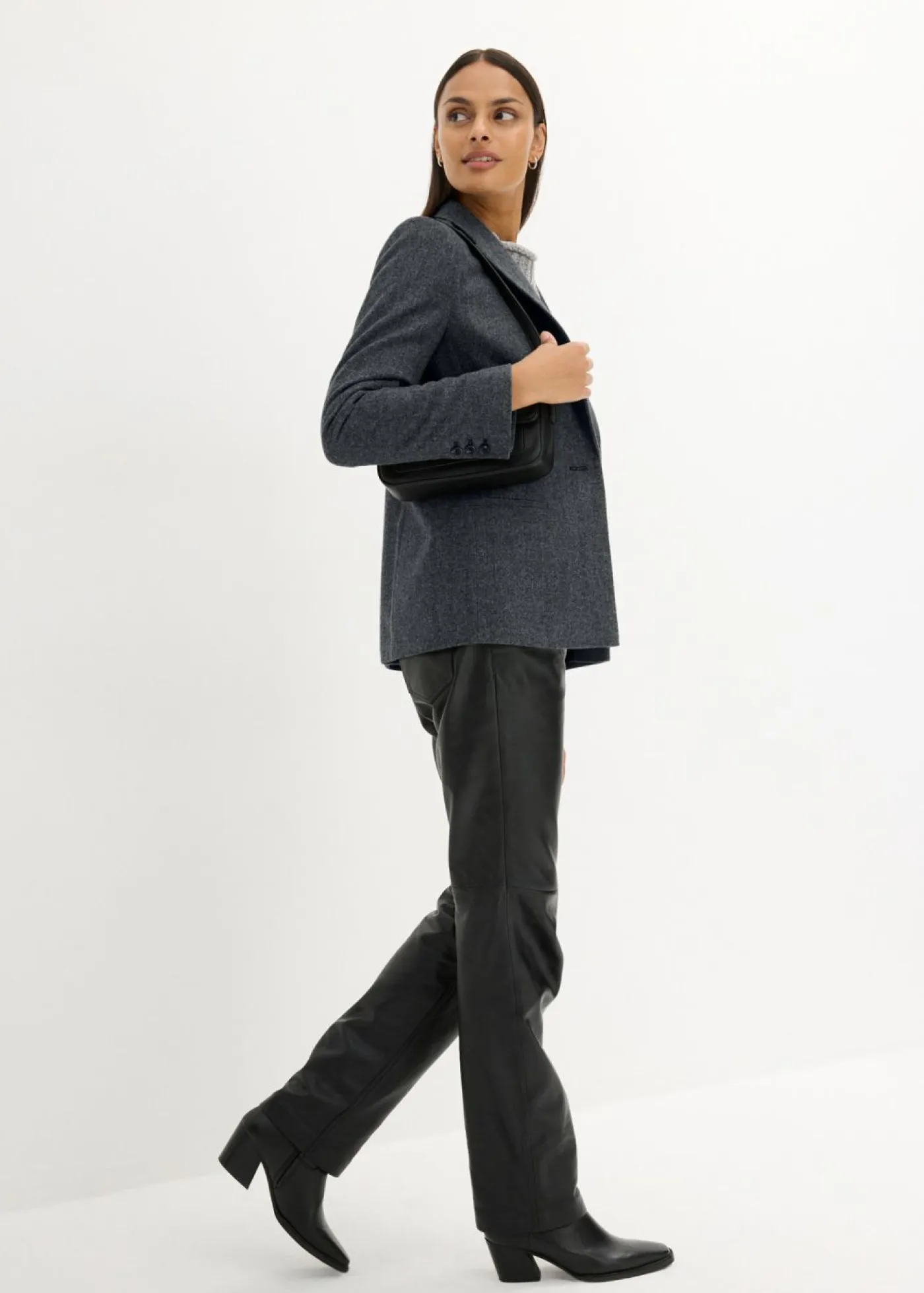 Clearance Americana de lana con patrón en espiga Mujer Blazers