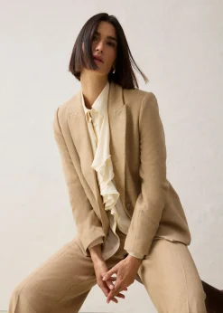 Discount Americana de lana con patrón en espiga Mujer Blazers