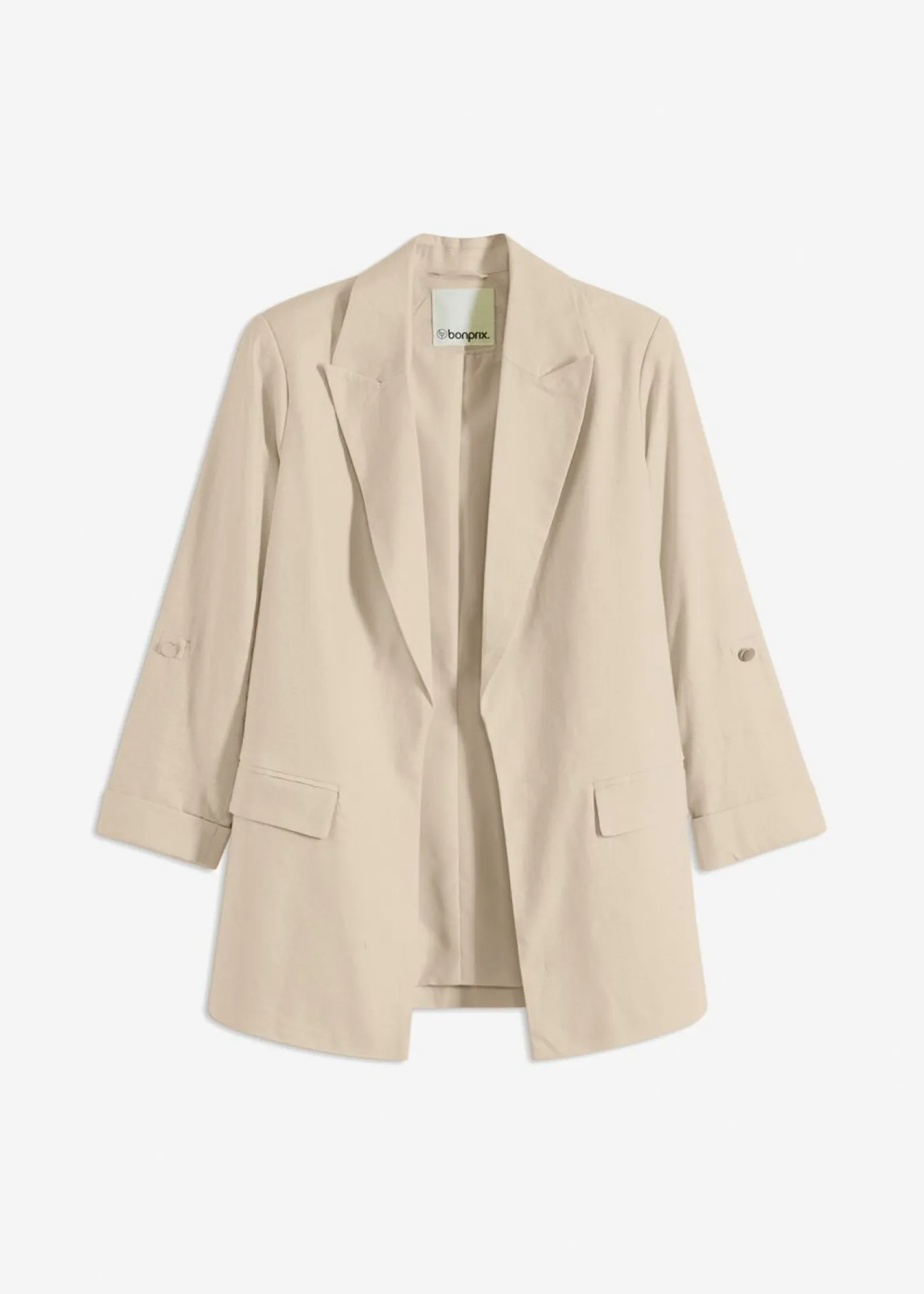 Online Americana de lino con mangas fruncidas Mujer Blazers|Novedades