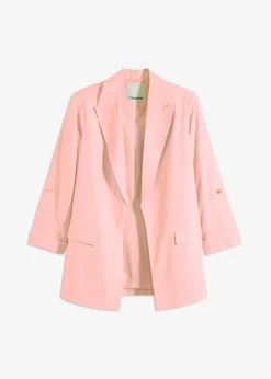 Hot Americana de lino con mangas fruncidas Mujer Blazers|Novedades