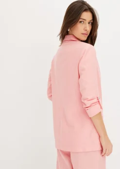 Hot Americana de lino con mangas fruncidas Mujer Blazers|Novedades