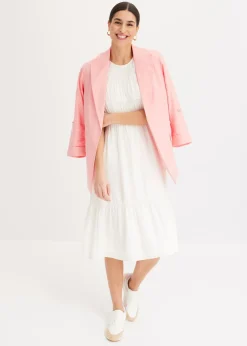 Hot Americana de lino con mangas fruncidas Mujer Blazers|Novedades