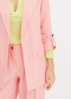 Hot Americana de lino con mangas fruncidas Mujer Blazers|Novedades