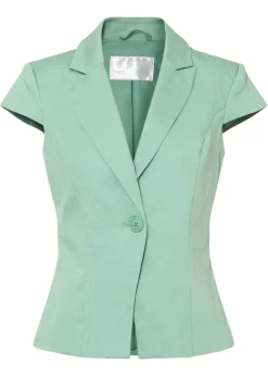 Outlet Americana de manga corta de satén de algodón orgánico Mujer Blazers