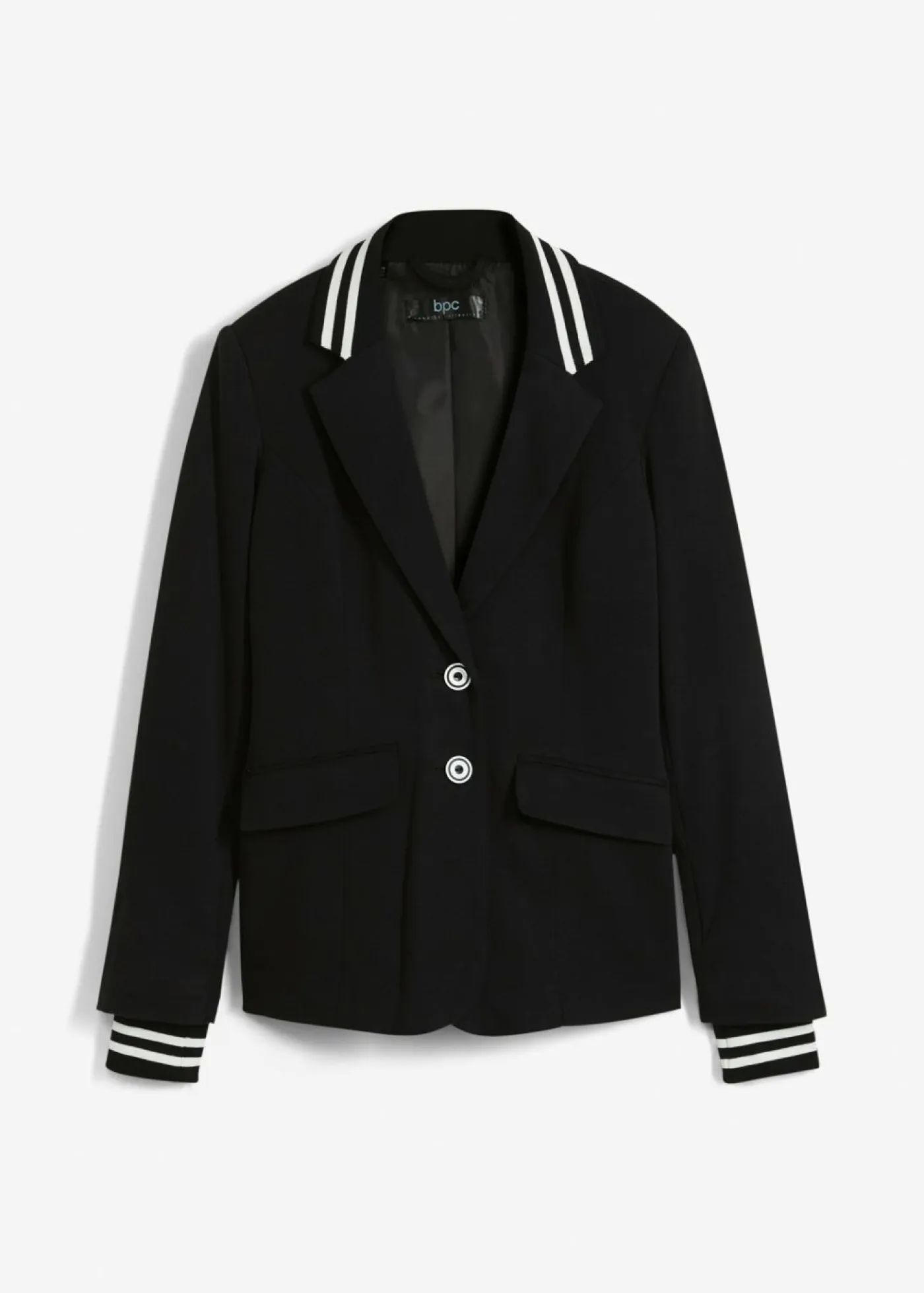 Online Americana de punto de algodón con detalles de rayas Mujer Blazers