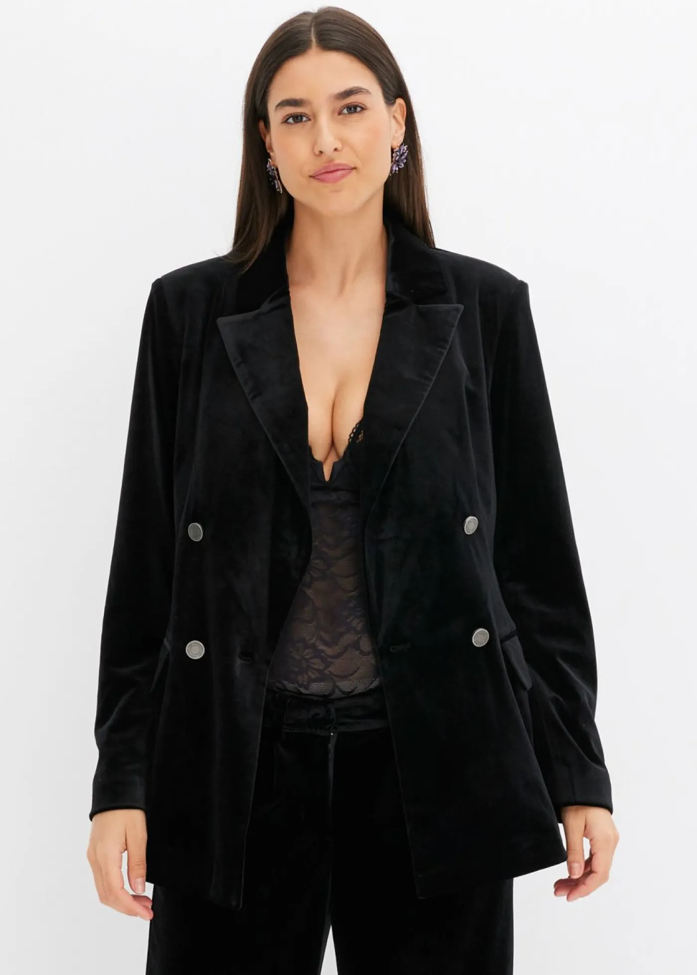 Outlet Americana de terciopelo suave Mujer Blazers