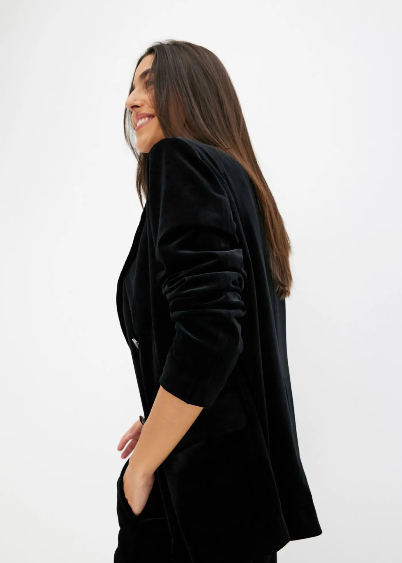 Outlet Americana de terciopelo suave Mujer Blazers