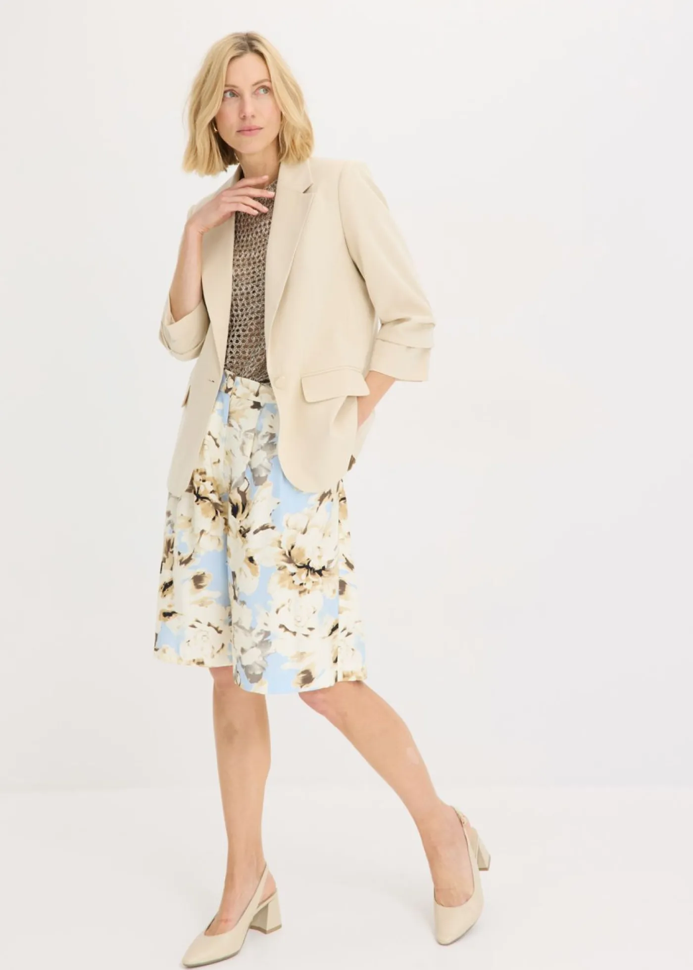 Discount Americana holgada de viscosa con mangas 3/4 Mujer Blazers