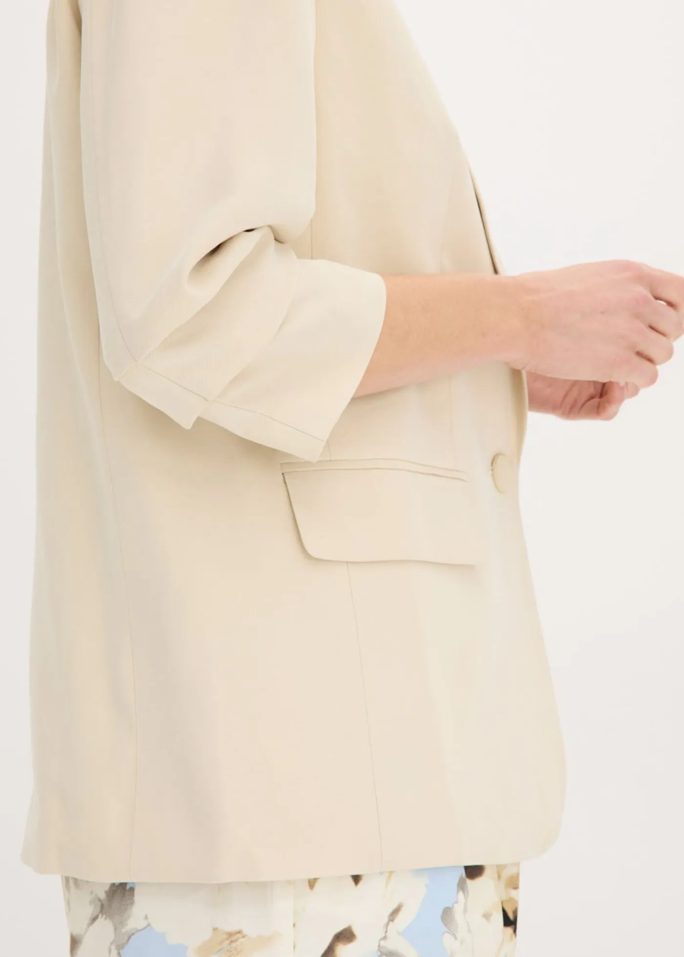 Discount Americana holgada de viscosa con mangas 3/4 Mujer Blazers