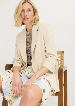 Discount Americana holgada de viscosa con mangas 3/4 Mujer Blazers