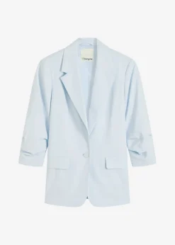 Americana holgada de viscosa con mangas 3/4 Mujer Blazers