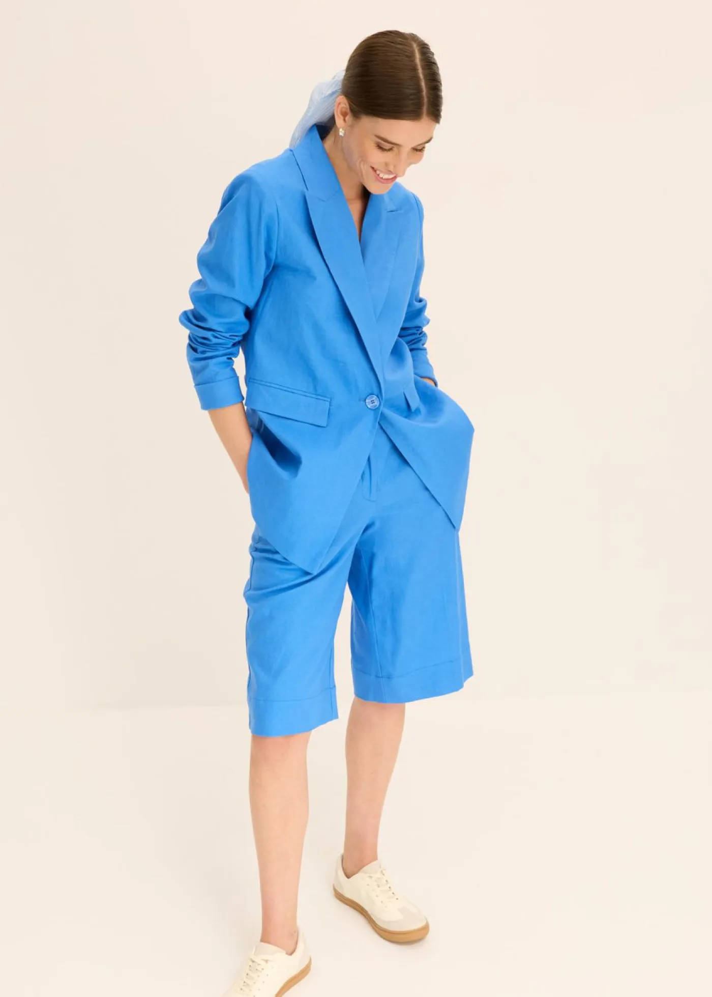 Clearance Americana informal de lino con solapa ancha Mujer Blazers