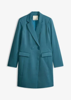 Online Americana larga con escote en V y mangas largas Mujer Chaquetas Y Abrigos
