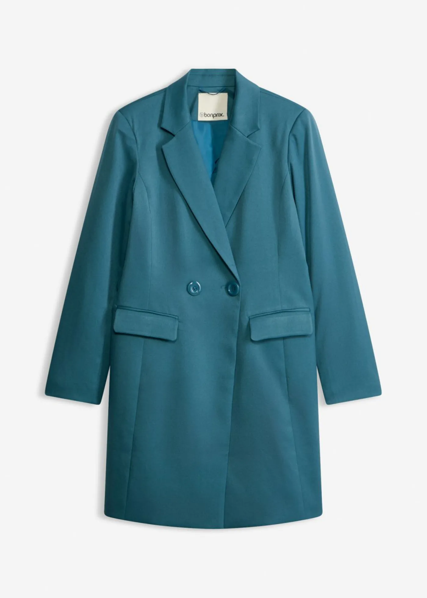Online Americana larga con escote en V y mangas largas Mujer Chaquetas Y Abrigos