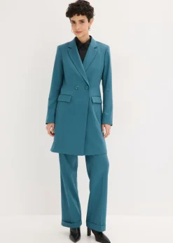 Online Americana larga con escote en V y mangas largas Mujer Chaquetas Y Abrigos