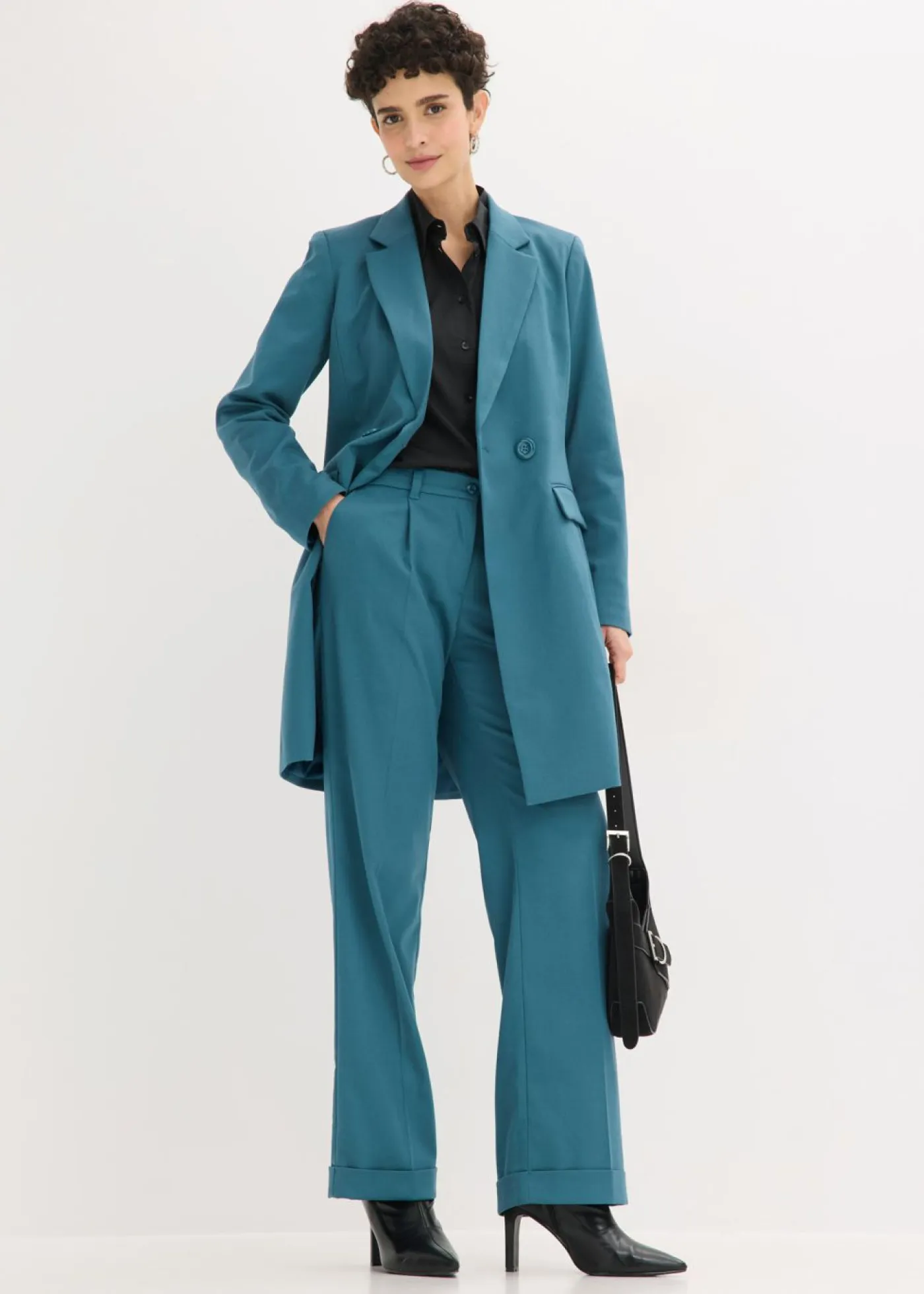 Online Americana larga con escote en V y mangas largas Mujer Chaquetas Y Abrigos
