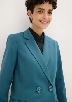 Online Americana larga con escote en V y mangas largas Mujer Chaquetas Y Abrigos