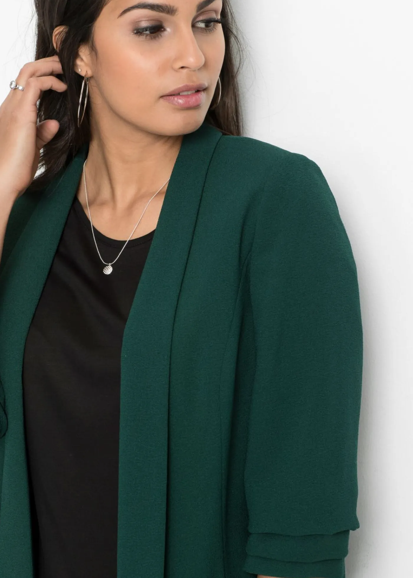 Online Americana larga con mangas drapeadas Mujer Blazers