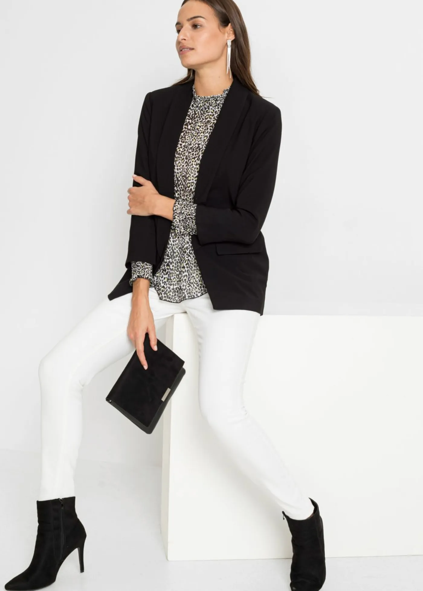 New Americana larga de mezcla de viscosa Mujer Blazers