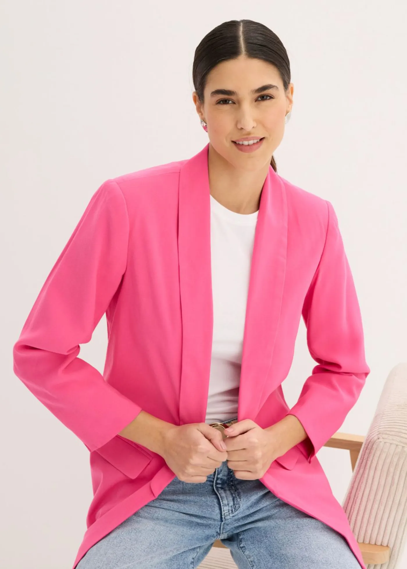 Discount Americana larga de mezcla de viscosa Mujer Blazers