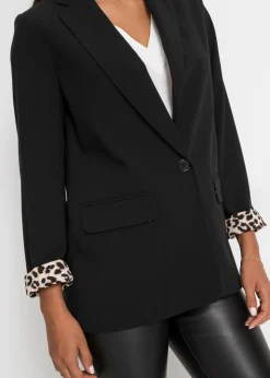 Sale Americana larga de mezcla de viscosa fluida Mujer Blazers