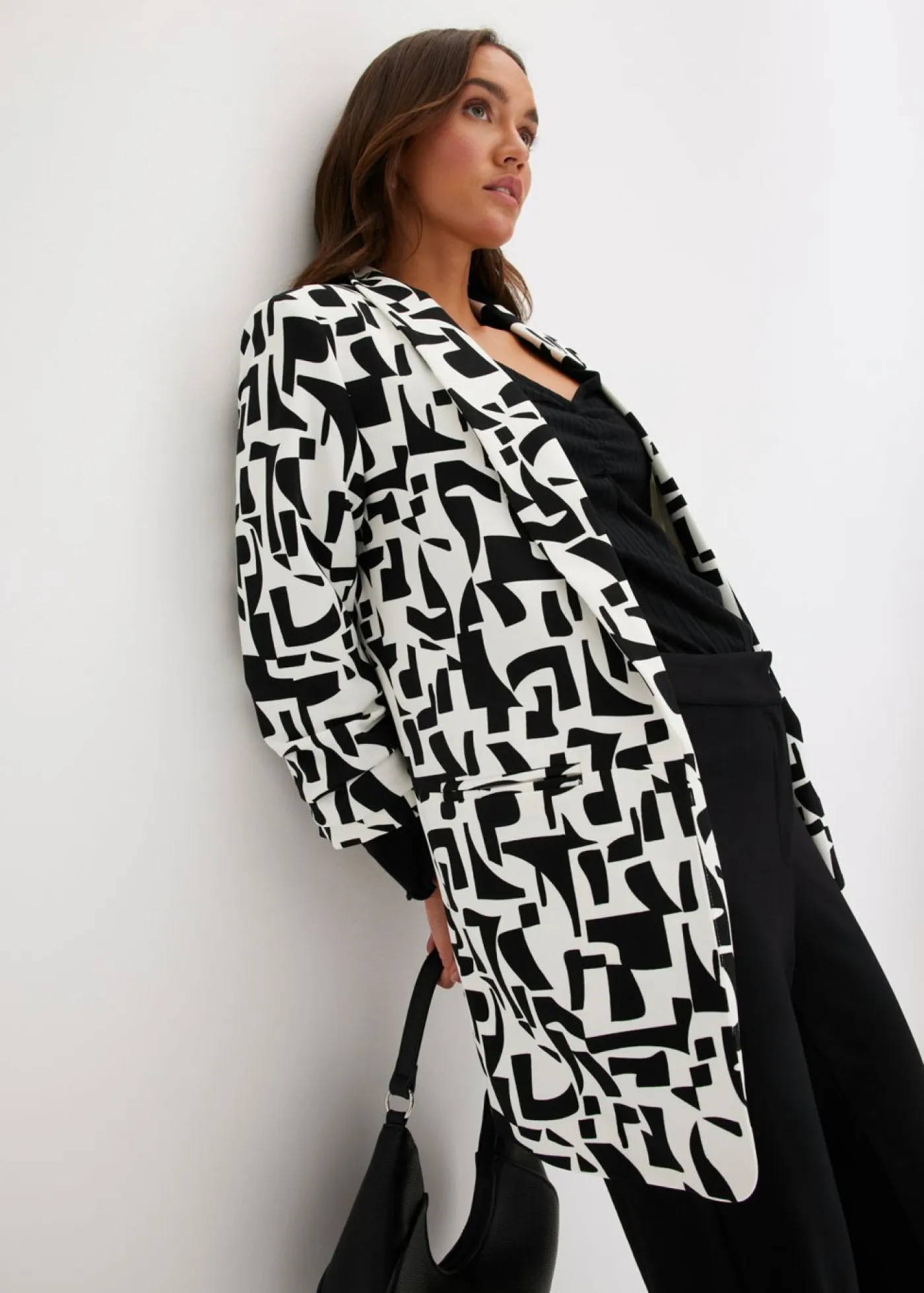 Americana larga estampada Mujer Blazers