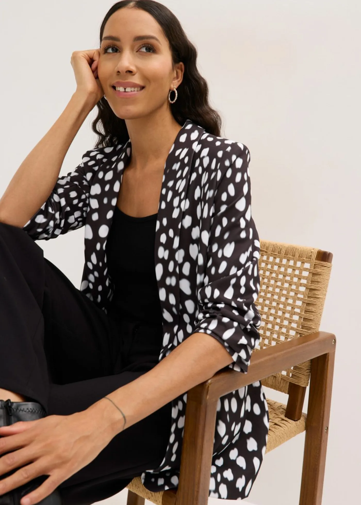 Best Americana larga estampada Mujer Blazers