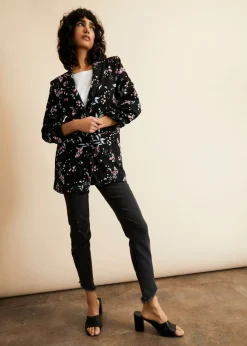 Clearance Americana larga estampada Mujer Blazers
