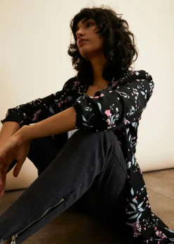 Clearance Americana larga estampada Mujer Blazers