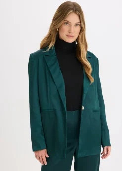 Hot Americana oversize de satén Mujer Blazers