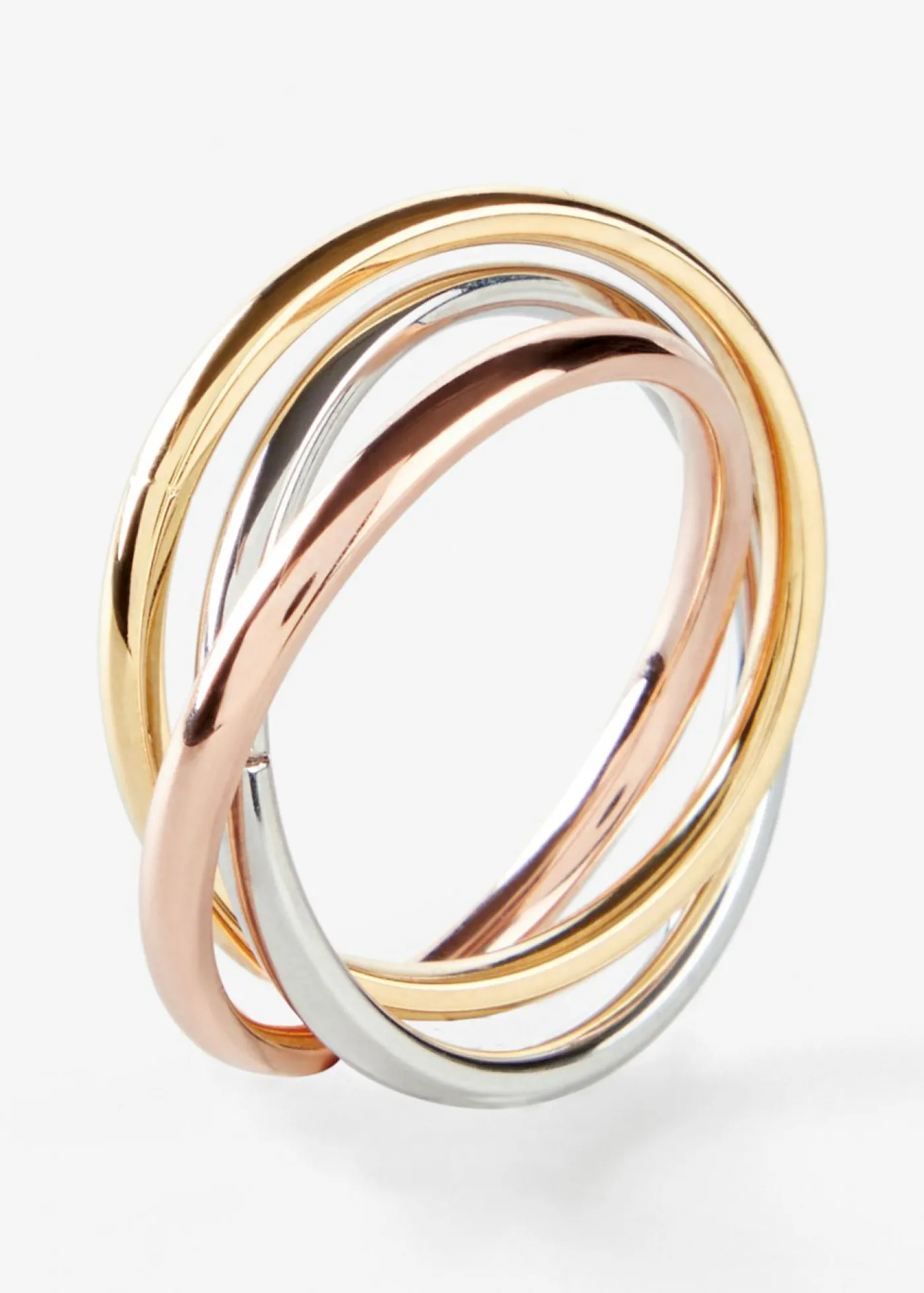 Hot Anillo cruzado de acero inoxidable tricolor Mujer Complementos Temáticos·Accesorios Elegantes|Joyería