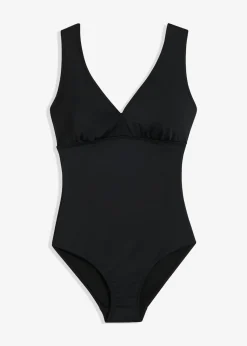 Best Bañador con efecto moldeador medio y escote en V Mujer Vestidos Moldeadores|Bañadores