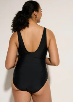 Sale Bañador con efecto moldeador medio e insertos estampados Mujer Vestidos Moldeadores|Bañadores