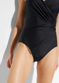 New Bañador con efecto moldeador medio y efecto cruzado Mujer Vestidos Moldeadores|Bañadores