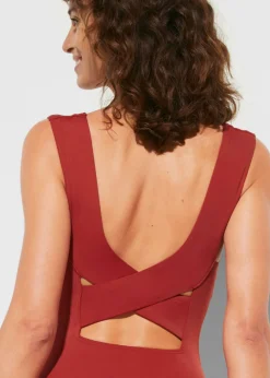 New Bañador con efecto moldeador medio y escote en V Mujer Vestidos Moldeadores|Bañadores