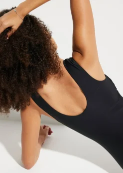 Discount Bañador con efecto moldeador medio y escote en V Mujer Ropa De Baño Deportiva|Vestidos Moldeadores